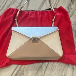 Carolina Herrera Cream and Tan Shoulder Bag